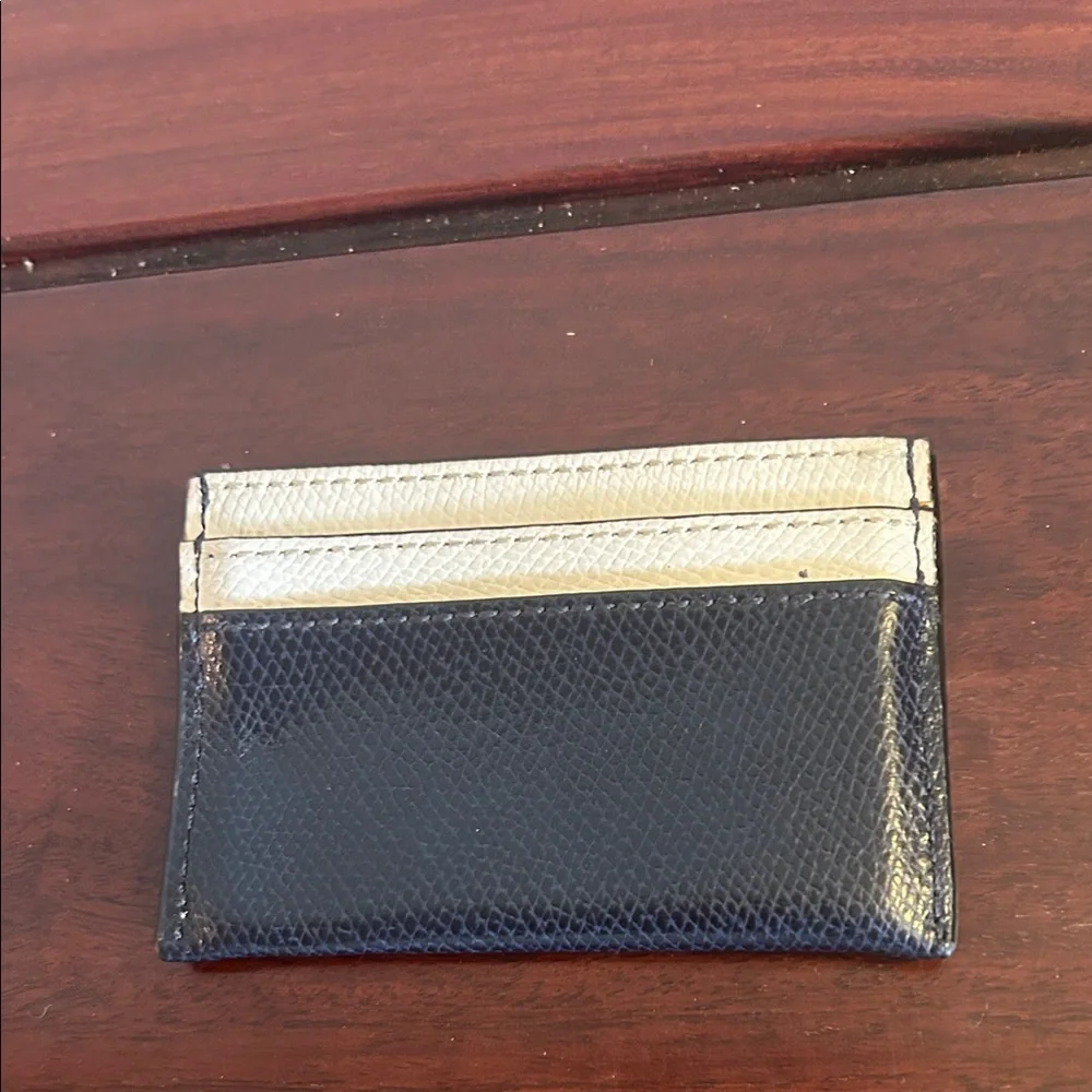Coach Two-Tone Black and Cream Slim Card Holder